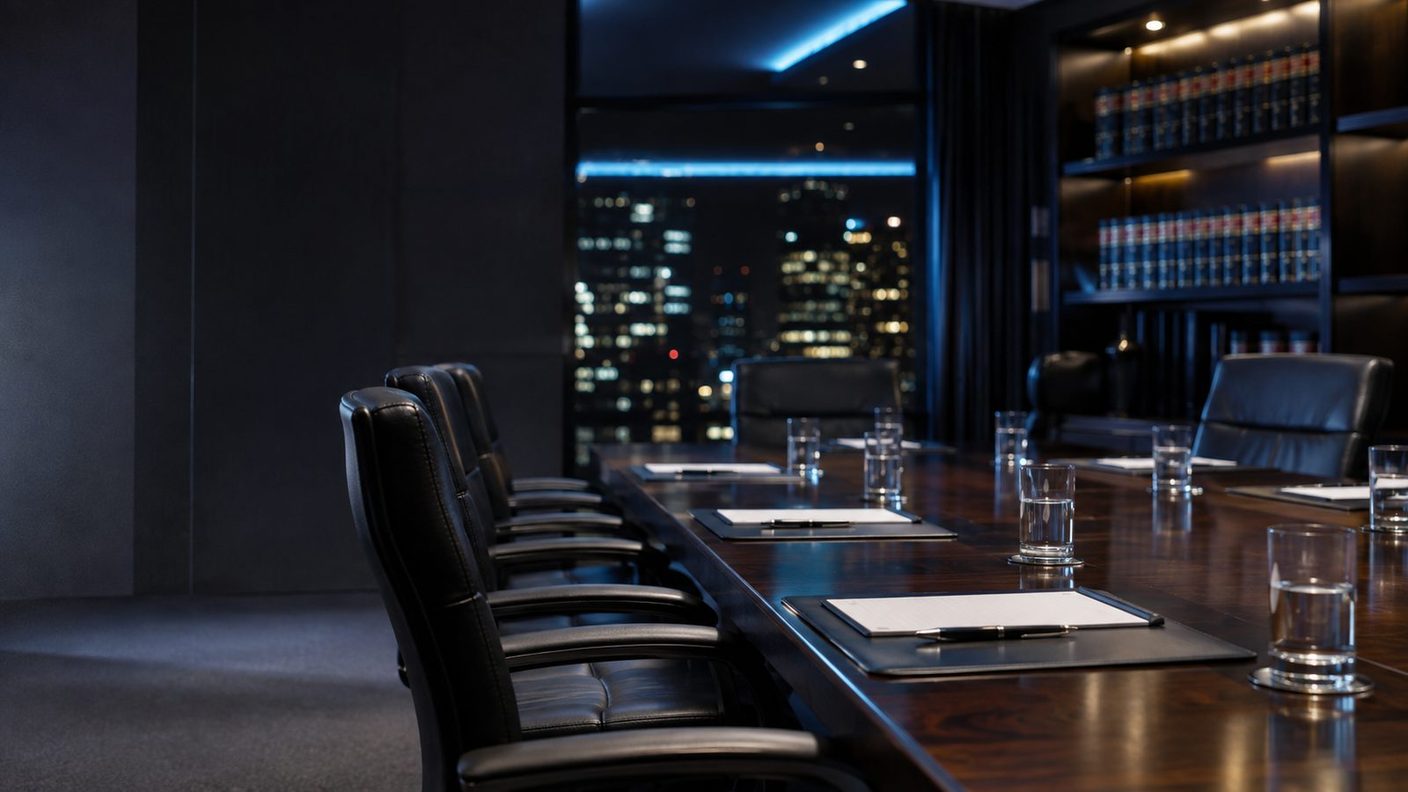 Sala de directorio en reunión corporativa